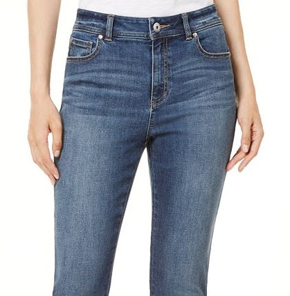 INC Iternational Concepts Women's Grommet High Rise Cropped Skinny Jeans Blue Size 6 Petite