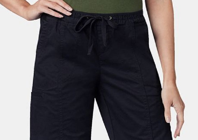 Lee Pull on Women's Mid Rise Drawstring Waist Bermuda Short-Petite Black Size 10 P