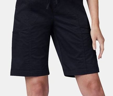 Lee Pull on Women's Mid Rise Drawstring Waist Bermuda Short-Petite Black Size 10 P
