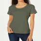Karen Scott Women's Short Sleeve Scoop Neck Top  Green Size XL