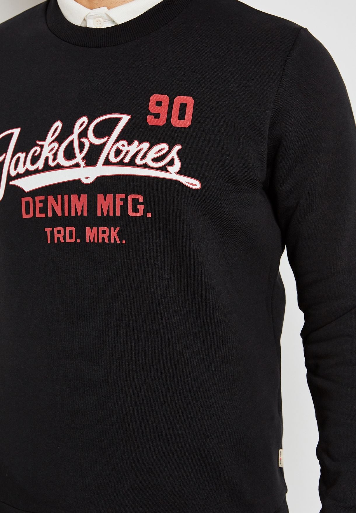 Jack & Jones Men's Crew Neck Sweatshirt Black Size X-Large