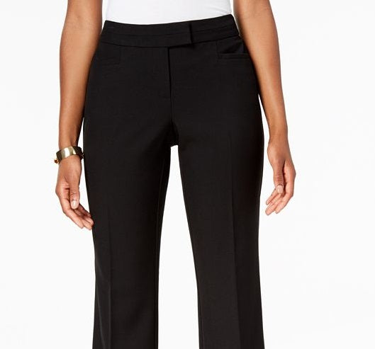 JM Collection Women's Petite Extended-Tab Trousers  Black Size 20X4