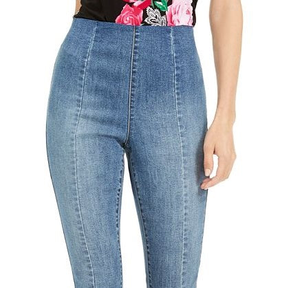 INC Iternational Concepts Women's High Waist Skinny Cropped Jeans Blue Size 14