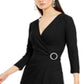 INC Iternational Concepts Women's Rhinestone Wrap Dress Black Size XX-Large
