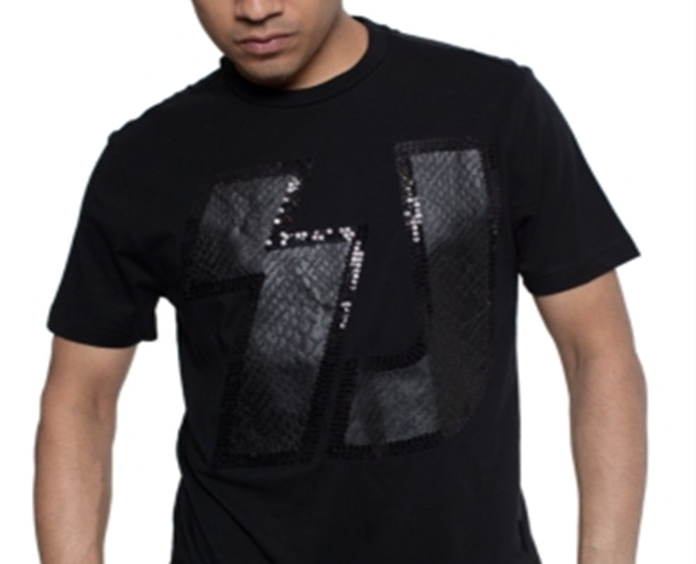 Sean John Men's Faux Snakeskin T-Shirt - Jet Black Size 2XLRG