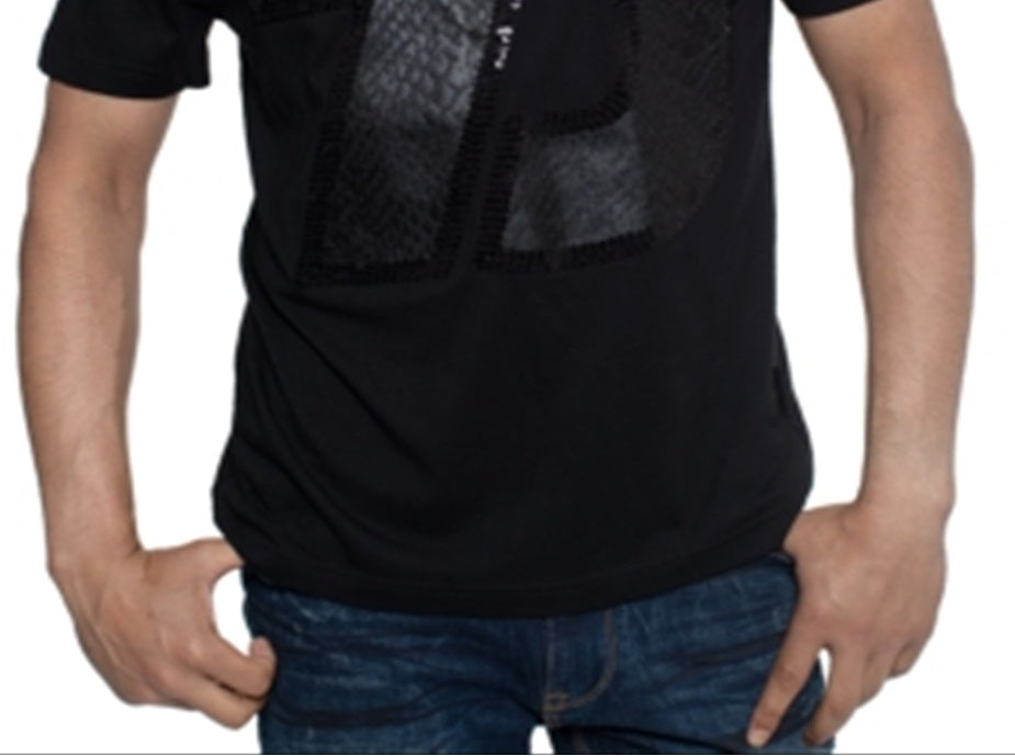 Sean John Men's Faux Snakeskin T-Shirt - Jet Black Size 2XLRG