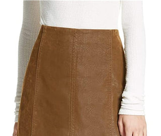 Free People Women's Femme Vegan Mini Skirt Brown Size 10