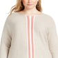 INC Iternational Concepts Women's Plus Varsity Stripe Sweater Pink Size 1X