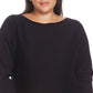 Vince Camuto Women's Plus Embellished Long Sleeves Pullover Sweater Black Size 1X