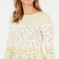 Charter Club Women's Floral Print Boat Neck Top White Size Large