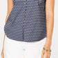 Charter Club Women's Sleeveless Sailboat-Print Blouse  Blue Size 4