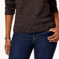 Karen Scott Women's Point Collar Marled Sweater Black Size Large