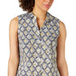 Charter Club Women's Sleeveless Button Up Shirt Yellow Size 14 Petite