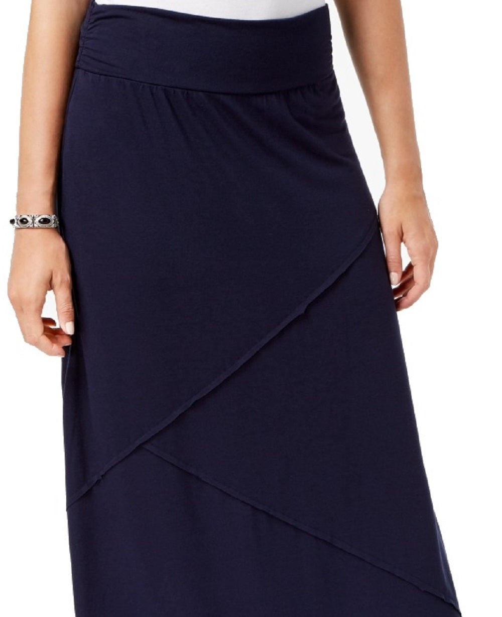Style & Co Women's Skirt Petite Maxi Exposed Seam Blue Size Petite X-Large