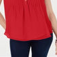 Charter Club Women's Sleeveless Pintuck Blouse Red Size 2XL
