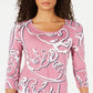 JM Collection Women's Printed T-Shirt Pink Size X-Small