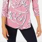 JM Collection Women's Printed T-Shirt Pink Size X-Small