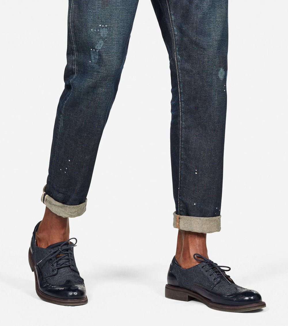 G-star Raw Men's Morry 3D Relaxed Tapered Fit Selvedge Jeans Blue Size 28X32