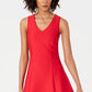 Donna Ricco Women's Fit & Flare Lasercut Hem Dress Red Size 14