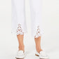 Charter Club Women's Crochet Hem Wide Leg Pants White Size 14