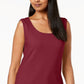 Karen Scott Women's Scoop-Neck Cotton Tank Top Red Size M