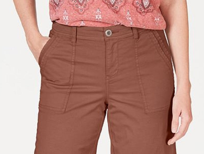 Style & Co Women's  Double-Pocket Cuffed Shorts Red Size 10