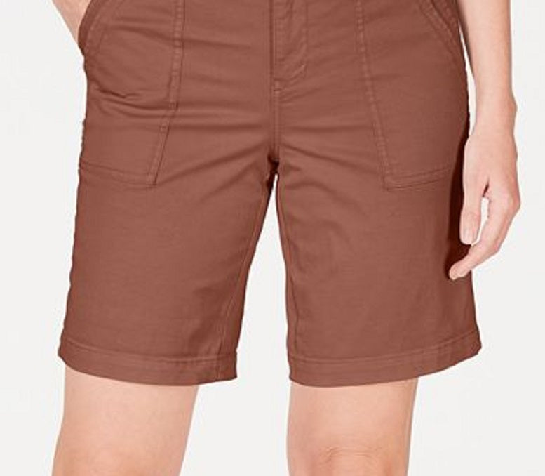 Style & Co Women's  Double-Pocket Cuffed Shorts Red Size 10