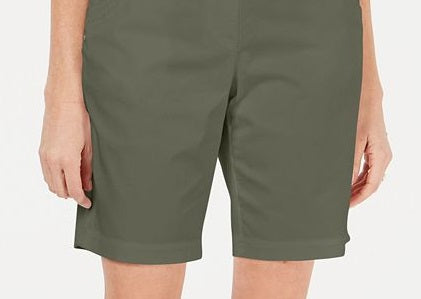 Karen Scott Women's Curved Pocket Shorts Green Size 6