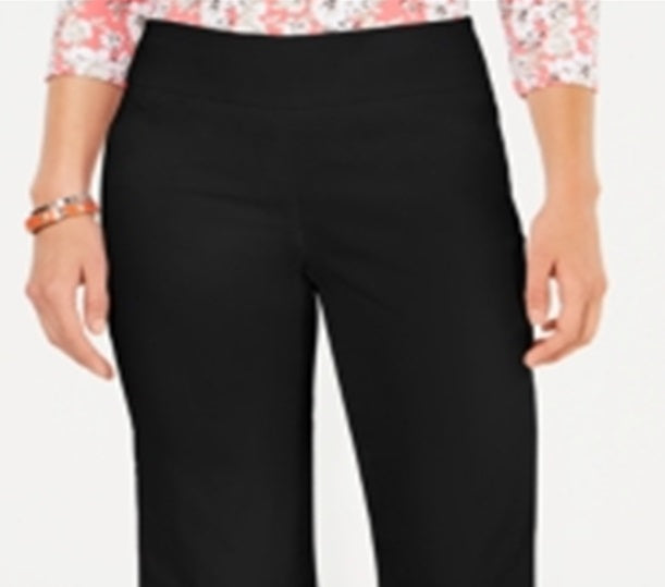 Charter Club Women's Crochet Hem Wide Leg Pants Black Size 6