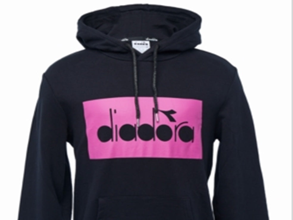 Diadora Men's Blocked Logo Hoodie Black Size Small