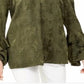 Michael Kors Women's Blouse Embroidered Green Size Medium