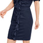 INC Iternational Concepts Women's Ruffle Zip up Dress Blue Size Medium