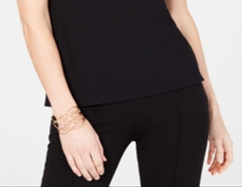 INC International Concepts Women's  Illusion Halter-Neck Top Black Size XL