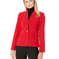 Calvin Klein Women's Woven Button Front Jacket Red Size 8