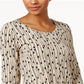 JM Collection Women's Printed T-Shirt Brown Size M