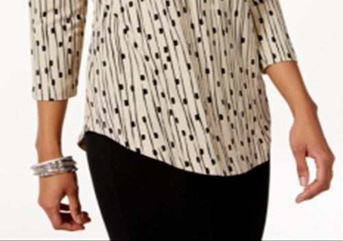 JM Collection Women's Printed T-Shirt Brown Size M