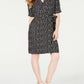 Calvin Klein Women's Printed Wrap Dress Black Size 6