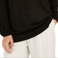 JM Collection Women's Shimmer Lattice Blouse Black Size X-Large