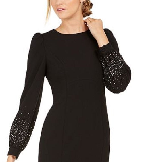 Calvin Klein Women's Embellished Sheath Dress Black Size 6