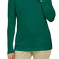 JM Collection Women's Turtleneck Top Green Size Large