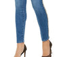 INC Iternational Concepts Women's Tweed Trim High Rise Skinny Jeans Blue Size 10