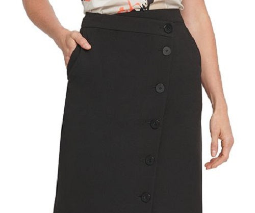 DKNY Women's Ponte Office Straight Skirt Black Size 8