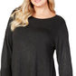 Alfani Women's Plus Ottoman Stitch Sweater Black Size 1X