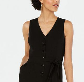 Bar III Women's Sleeveless Crepe Jumpsuit Black Size 4