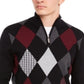 Club Room Men's Pima Argyle Quarter-Zip Sweater Black Size XXX-Large
