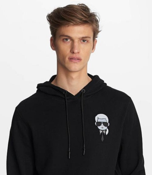 Karl Lagerfeld Men's Head Logo Hoodie Black Size Medium