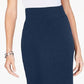 Alfani Women's Wide Waistband Curvy Scuba Pencil Skirt Blue Size 2 Petite