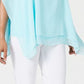 JM Collection Women's Split Sleeve Poncho Top Blue Size Petite L