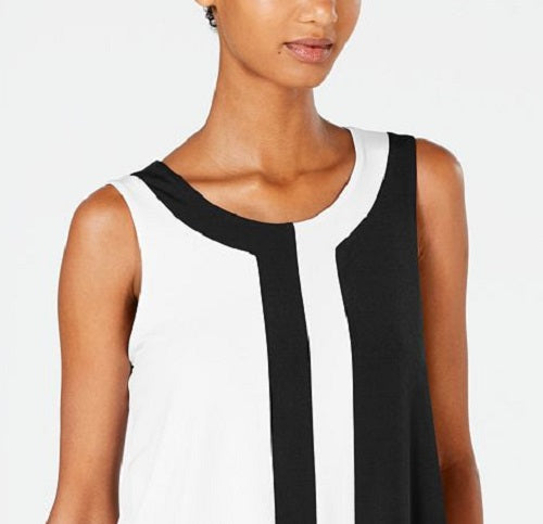 Alfani Women's Colorblocked Sleeveless Top Black Size Petite Small