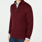Club Room Men's Pima Cable Quarter Zip Sweater Red Size Size Large